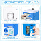 Refasy Piggy Bank Cash Coin Can ATM Bank Electronic Coin Money Bank for Kids-Hot Gift