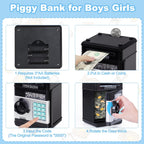Refasy Piggy Bank Cash Coin Can ATM Bank Electronic Coin Money Bank for Kids-Hot Gift