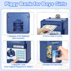 Refasy Piggy Bank Cash Coin Can ATM Bank Electronic Coin Money Bank for Kids-Hot Gift