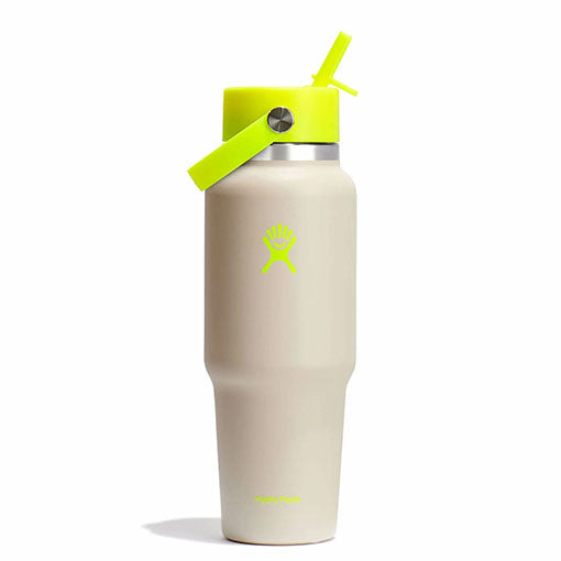 32 oz Wide Mouth Travel Bottle with Flex Straw Cap + Straw Cleaning Set