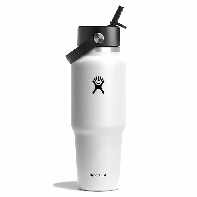 32 oz Wide Mouth Travel Bottle with Flex Straw Cap + Straw Cleaning Set