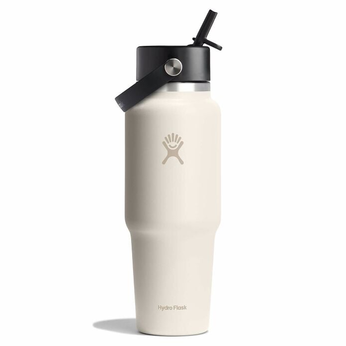 32 oz Wide Mouth Travel Bottle with Flex Straw Cap - Fossil