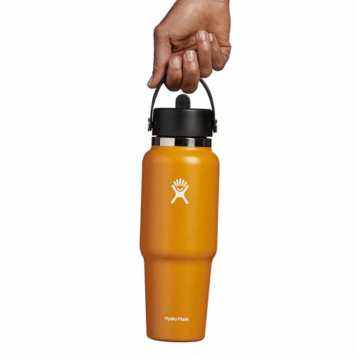 32 oz Wide Mouth Travel Bottle with Flex Straw Cap - Fossil