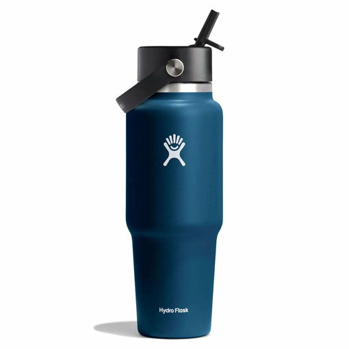 32 oz Wide Mouth Travel Bottle with Flex Straw Cap + Straw Cleaning Set