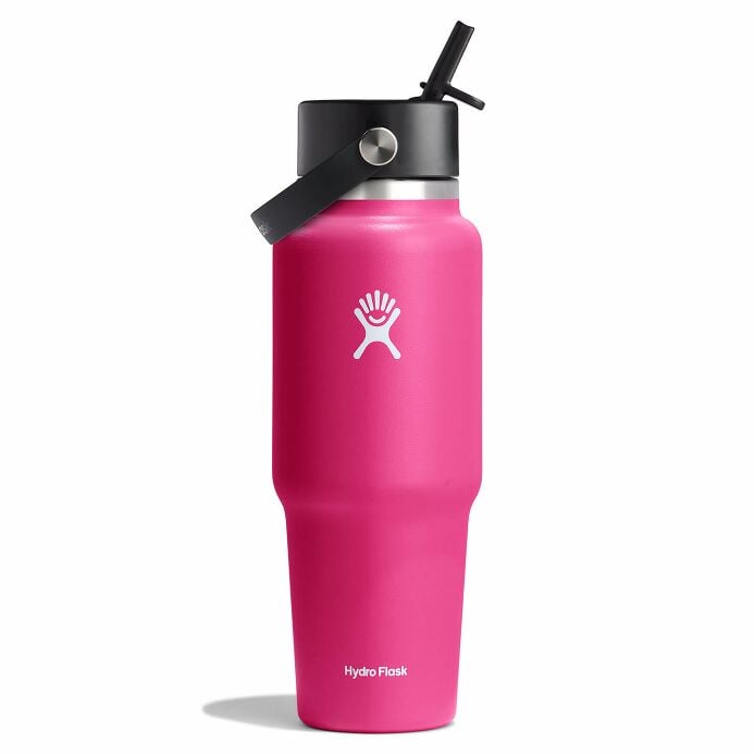 32 oz Wide Mouth Travel Bottle with Flex Straw Cap + Straw Cleaning Set