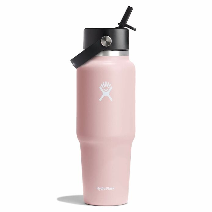 32 oz Wide Mouth Travel Bottle with Flex Straw Cap + Straw Cleaning Set