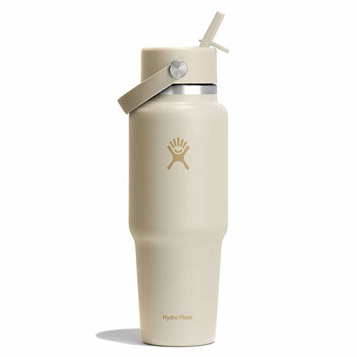 32 oz Wide Mouth Travel Bottle with Flex Straw Cap + Straw Cleaning Set