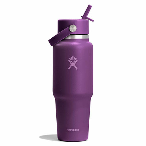 32 oz Wide Mouth Travel Bottle with Flex Straw Cap + Straw Cleaning Set