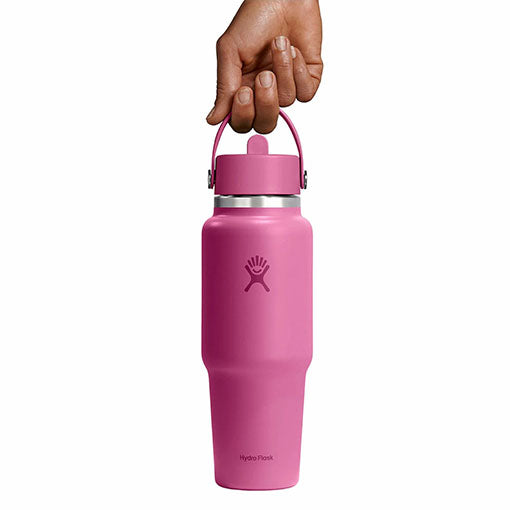 32 oz Wide Mouth Travel Bottle with Flex Straw Cap + Straw Cleaning Set