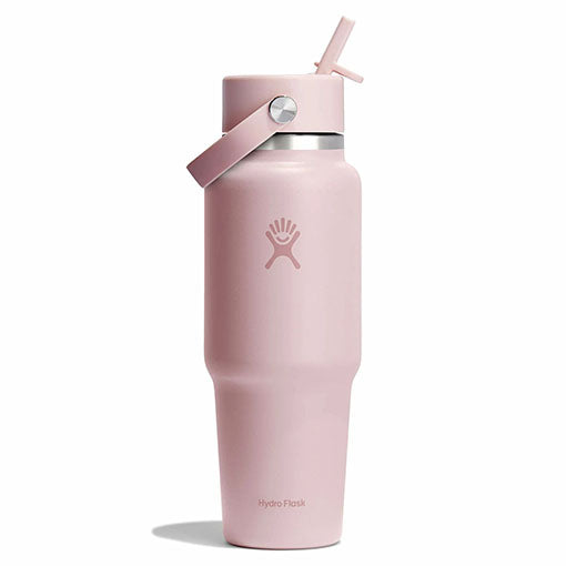 32 oz Wide Mouth Travel Bottle with Flex Straw Cap + Straw Cleaning Set