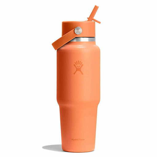 32 oz Wide Mouth Travel Bottle with Flex Straw Cap + Straw Cleaning Set