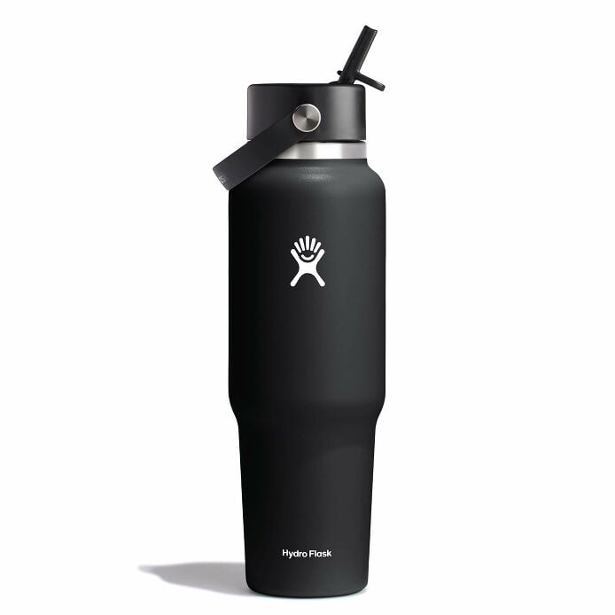 40 oz Wide Mouth Travel Bottle with Flex Straw Cap + Straw Cleaning Set